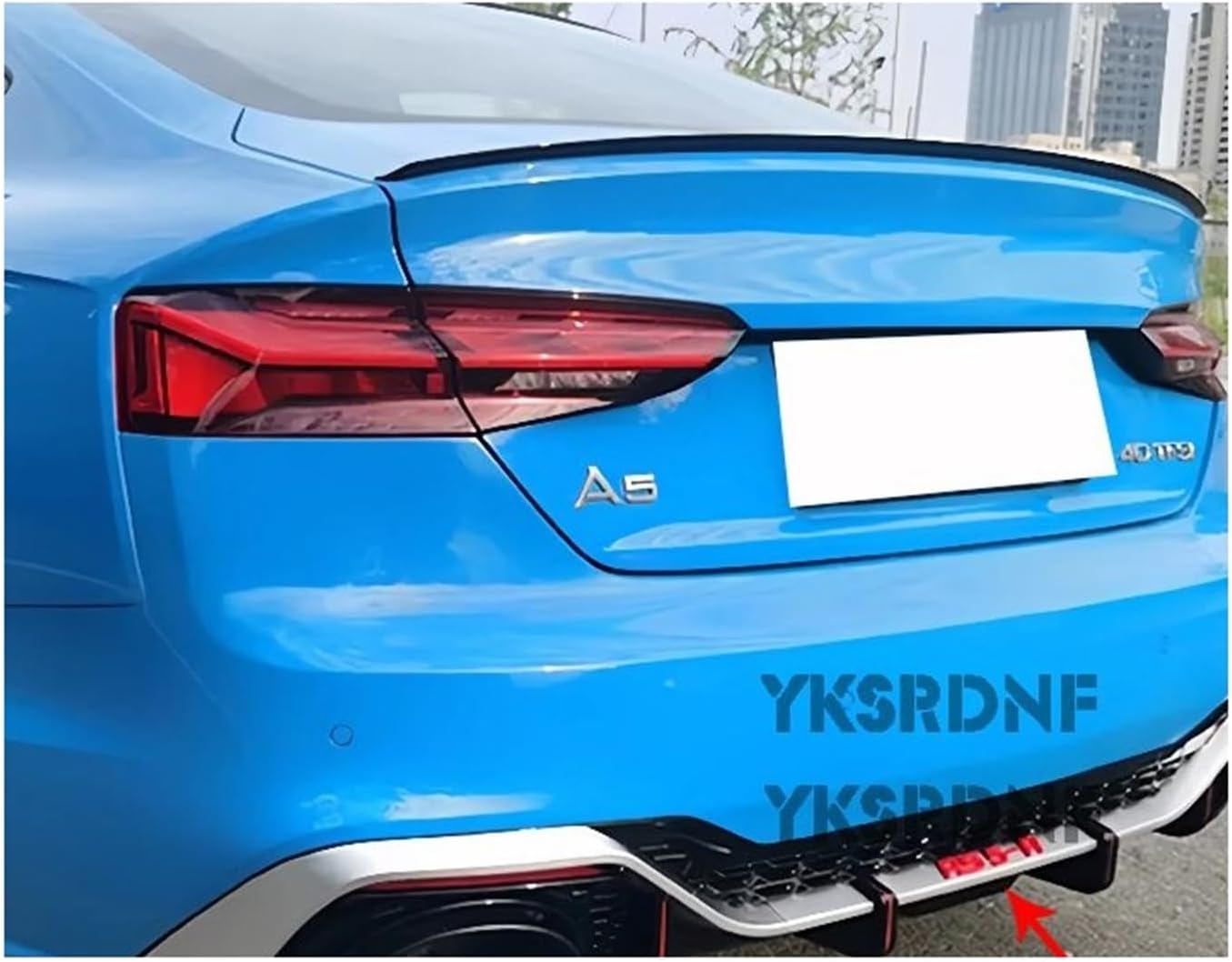 Bright Black Rear Bumper Lip Diffuser Compatible with Audi A5 B9.5 S5 S-Line Hatchback 2021-2022 Car Accessories(Style2)