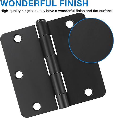 Miniatura 9 de Paquete de 24 bisagras de puerta de níquel cepillado para puertas, bisagras de puerta interior de 3 12, bisagras de níquel satinado de 3.5 x 3.5