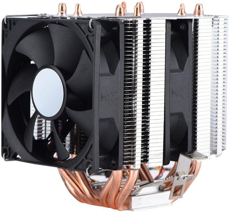Bewinner 4pin 6 Heatpipe CPU Cooler Dual-tower Air Cooling CPU Coller Fan 800-2200 Revolution Heatpipe Quiet CPU Cooler for AMD, 775 1150 1151 1155 1156 1366