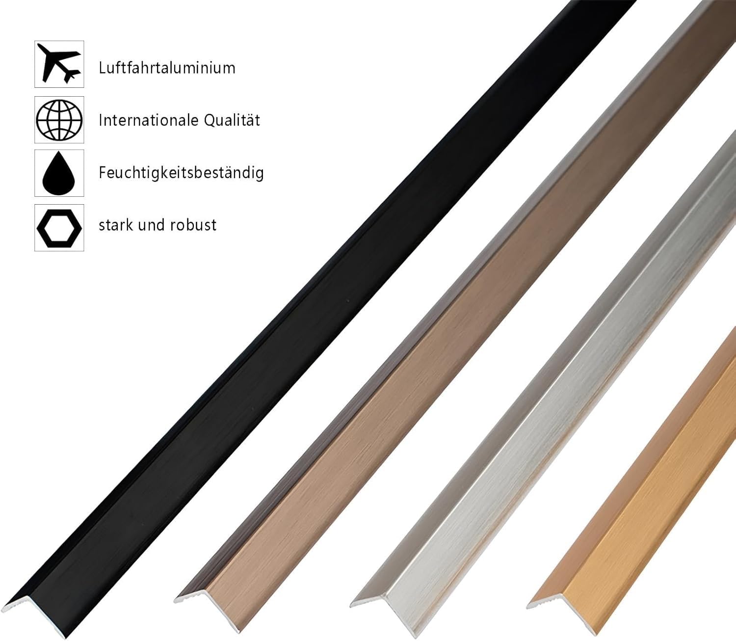 Listwy zabezpieczające narożniki profilu kątowego, 90 cm x 3 sztuki, zabezpieczenie krawędzi ze stopu aluminium, wodoodporne zabezpieczenie narożników krawędzi, trwała ochrona krawędzi mebli