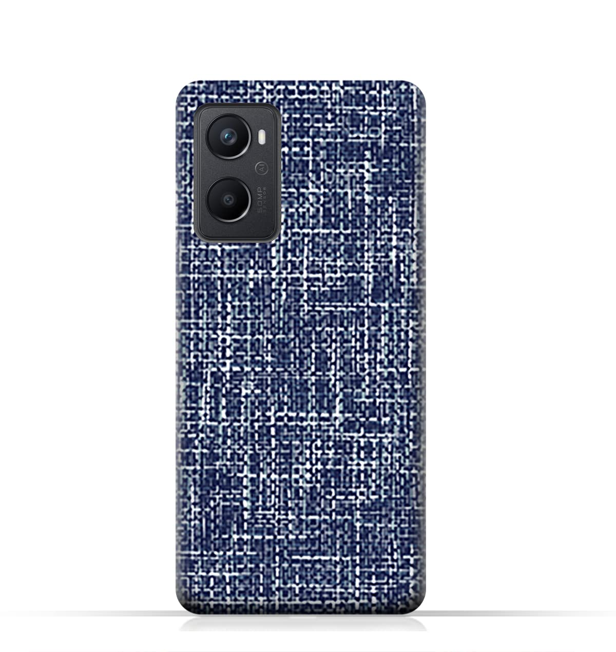 AMC Design TPU Mobile Case Cover for Oppo A96 4G with Brushed Chambray Pattern