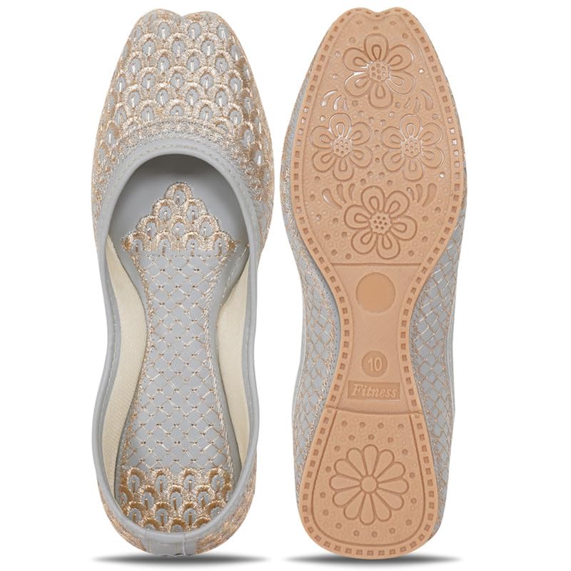 Image of DFR Women Juti | Embroidered Rajasthani Mojari Girls Shoe