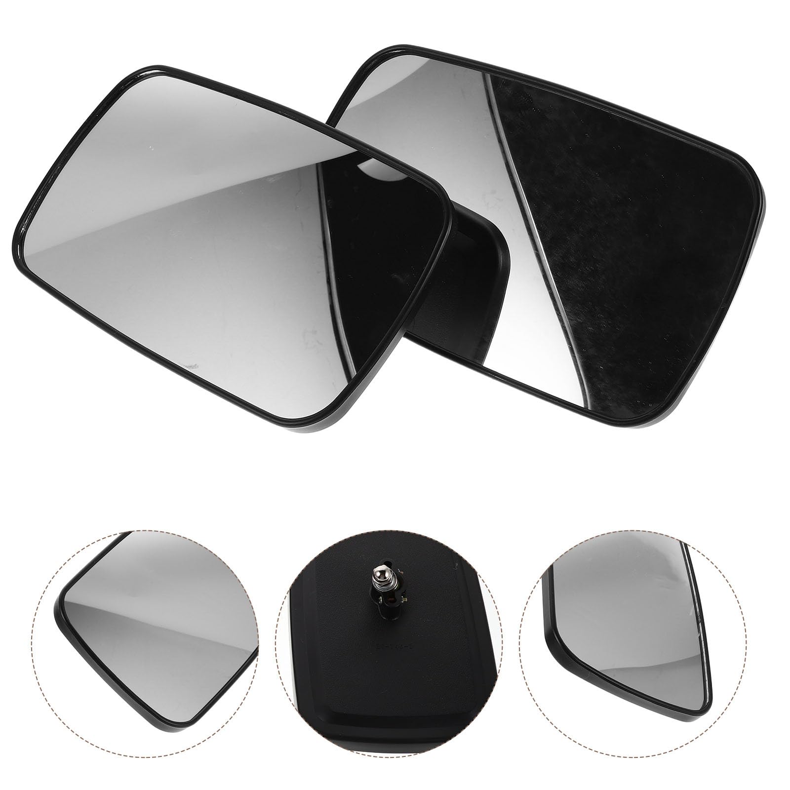 Specchio Retrovisore per Carrello Elevatore Nero 2 Pezzi | Camion e Rimorchi, Plastico e Vetro, Rivestimento Resistente alle Intemperie, Struttura Robusta