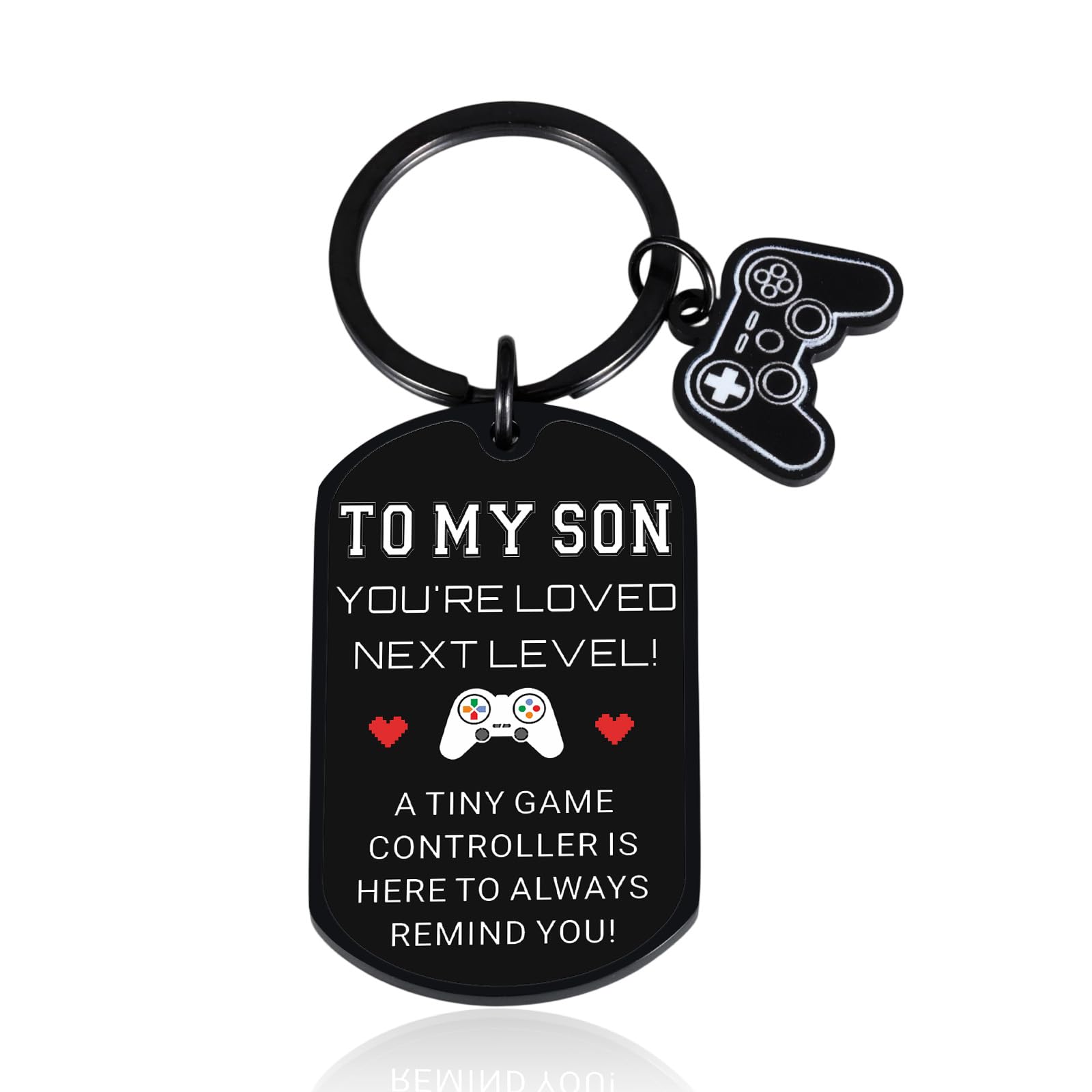 Valentines Day Gifts for Son, Son Gifts Keychain from Mom Dad, Kids Valentines Day Gifts for School, Game Controller Keychain for Boys, Valentine Basket Stuffer, 16 18 21 Birthday Gifts for Sons