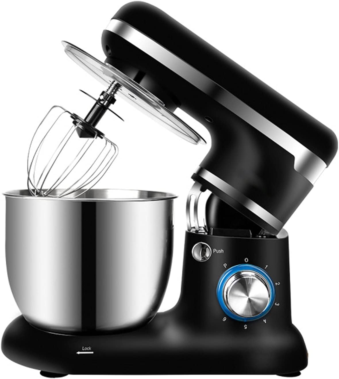 Electric Stand Mixer Multi Functional Kitchen Food Blender with 5L Large Capacity Bowl for Baking Modern Kitchen Decorations (Color : Black)