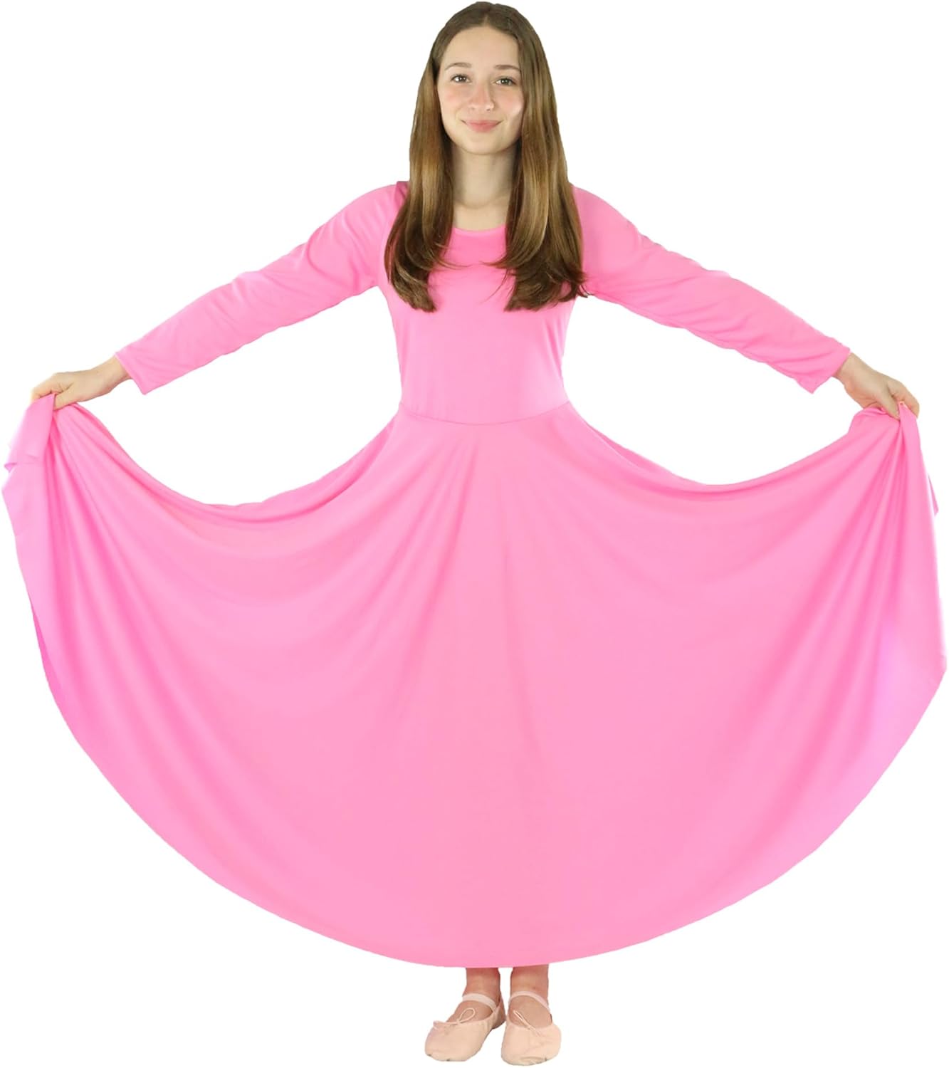 Danzcue Girls Praise Loose Fit Full Length Long Sleeve Dance Dress - Image 5