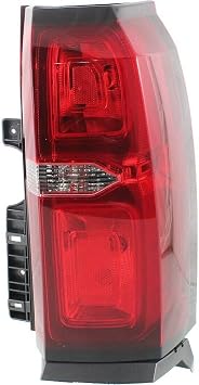 Tail Light Right Side Clear & Red Lens w/Bulb Lamp for Chevy for Tahoe LTZ-16 & LS/LT/PPV/SSV 15 Premier 17-20