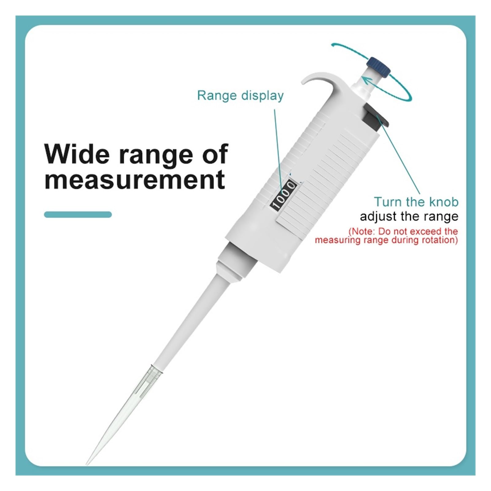 Pipeta de laboratorio Micropipeta digital ajustable Equipo de laboratorio con puntas de pipeta(0.5-5ml)