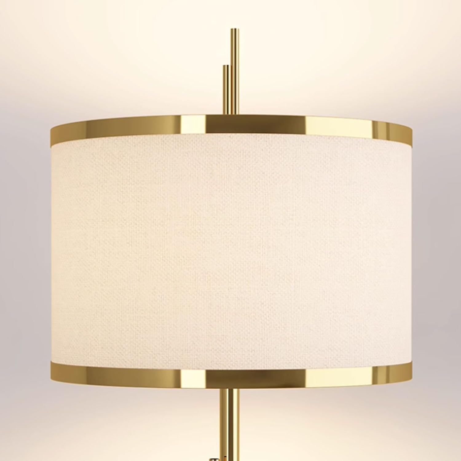 Stylowa lampa stojąca, metalowa lampa stojąca, 3 kolory, ściemniana lampa podłogowa do czytania, pionowe lampy podłogowe, abażur z tkaniny (czerwona)
