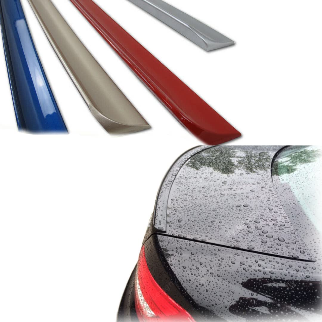 FLY DESIGN Heckspoiler, Hecklippe, Spoilerlippe passend für Mercedes C C-Klasse W204 Limousine, Bj. 2007 bis 2015, flexibel, leicht, waschanlagenfest, Farbe: (Smaragdschwarz Met. (CC 189))
