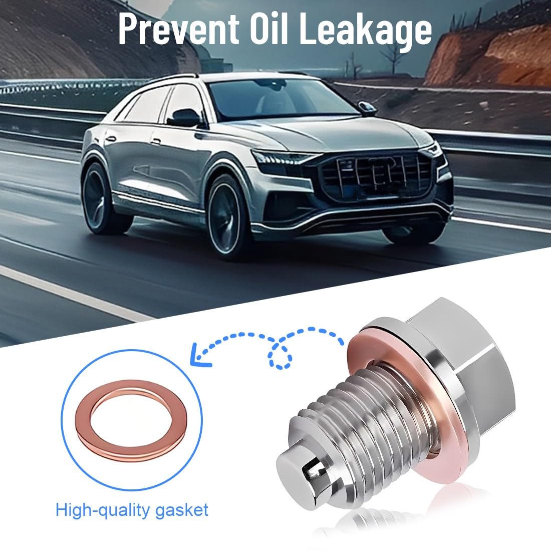 BDEPSTR Bouchon de Vidange Magnétique,Bouchon de Vidange D'huile Magnétique,écrou de Vidanges D'huile à Joint Magnétiques(M14x1,5) - 5