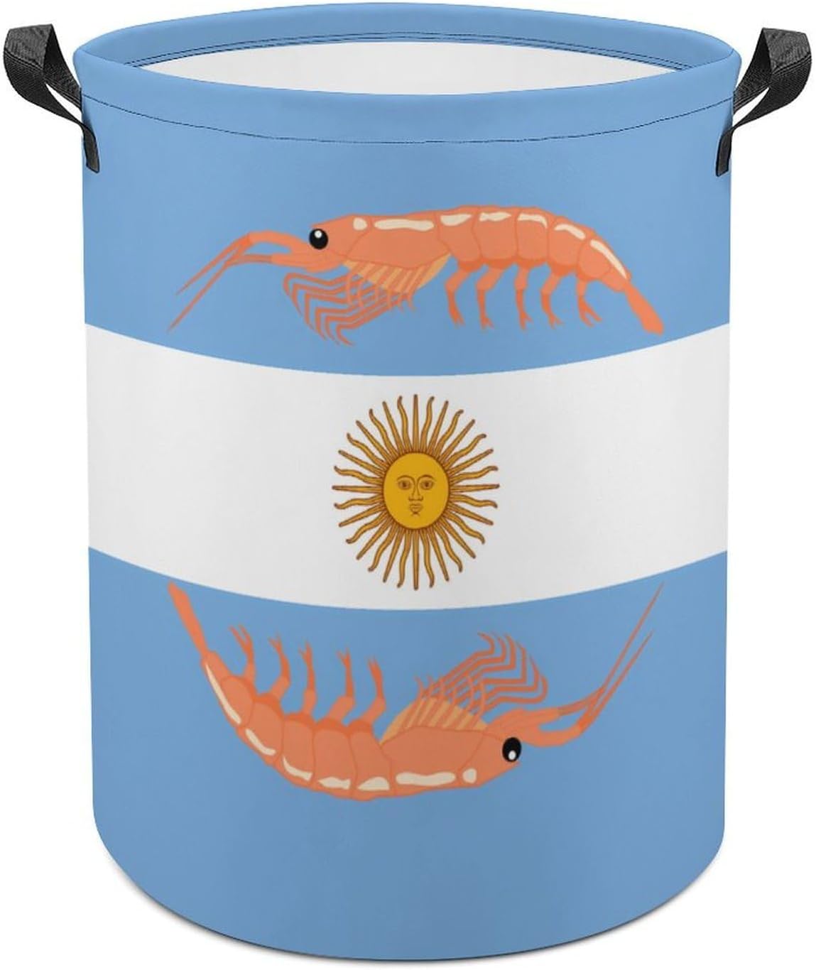 Argentine Shrimp Argentina Flag Laundry Hamper Basket for Home Bathroom | clothes storage,handle,large capacity,oxford