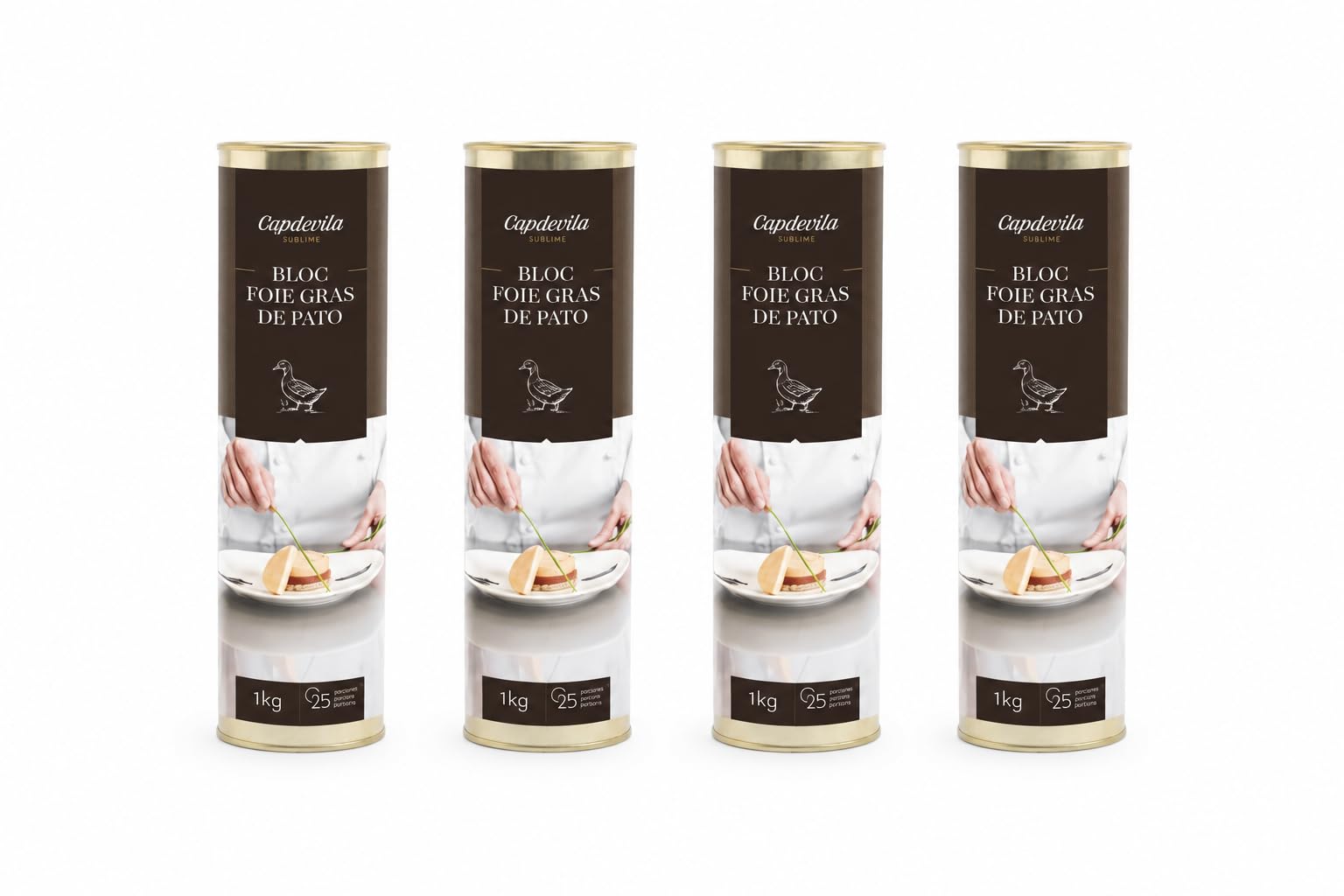 CAPDEVILA Bloc Foie Gras 1kg Calidad Gourmet - Pack de 4 unidades