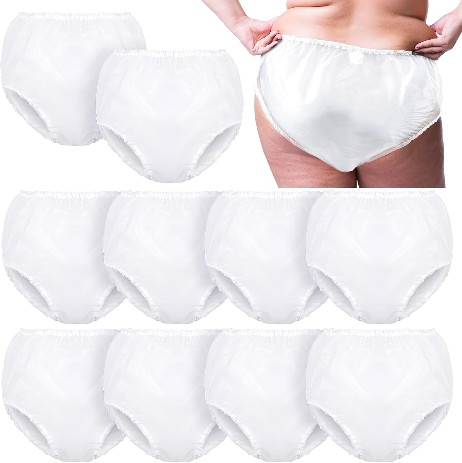 Weewooday 10 Pcs Waterproof Incontinence Underpants Plastic