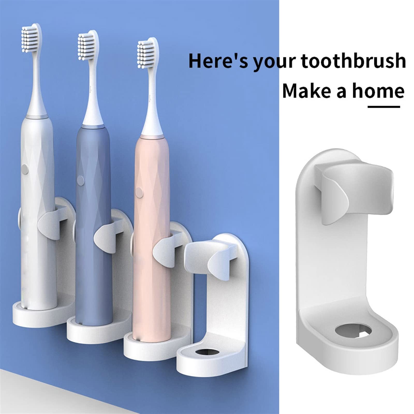 Soporte para cepillos de Dientes Soporte para cepillos de Dientes sin Rastro Organizador de cepillos de Dientes Cepillo de Dientes eléctrico Soporte montado en la Pared Estante Accesorios de