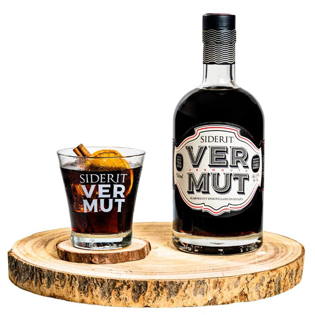 SIDERIT Vermut Premium sin azúcares añadidos, 15% Vol, botella de 750ml, pack de 6 unidades, macerado 18 meses con hierbas y flores, envejecido en barricas de jerez. Sabor equilibrado y persistente