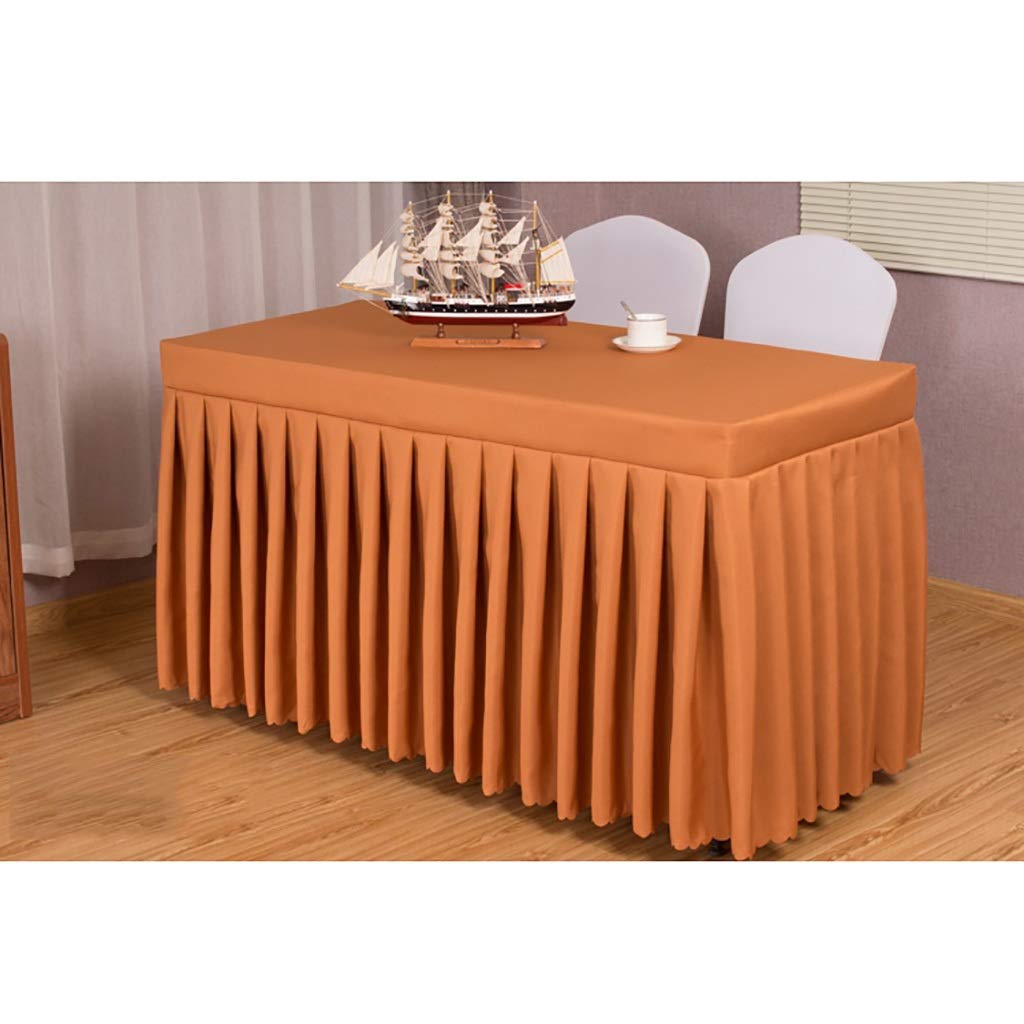 Jupe de table rectangulaire plissée en polyester pour fête, mariage, anniversaire, 6 couleurs (75 cm)