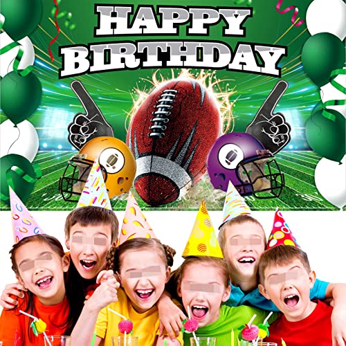 Aubao Football Theme Birthday Party Decorations Banner，Happy Birthday Football Sports Backdrop Decorations Supplies #TOP7