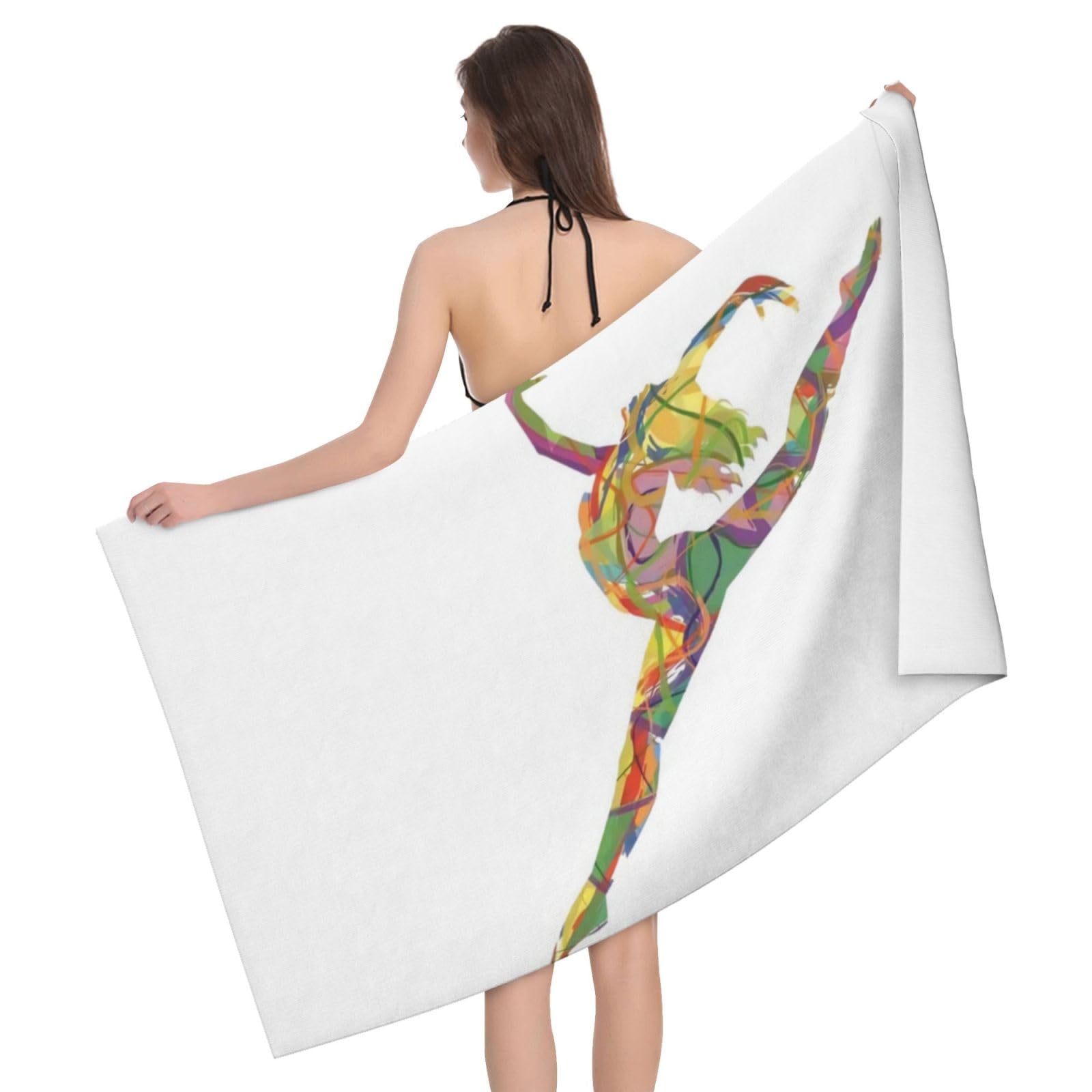QAZWZML Home microfiber a Dancer prints bath towels for travel, beach, and bathroom use. Highly absorbent and soft pool towels for men and women, quick drying
