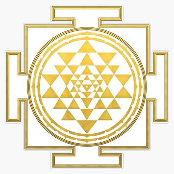 Sri Yantra - Vintage Gold Sticker Vinyl Bumper Sticker Decal 5"