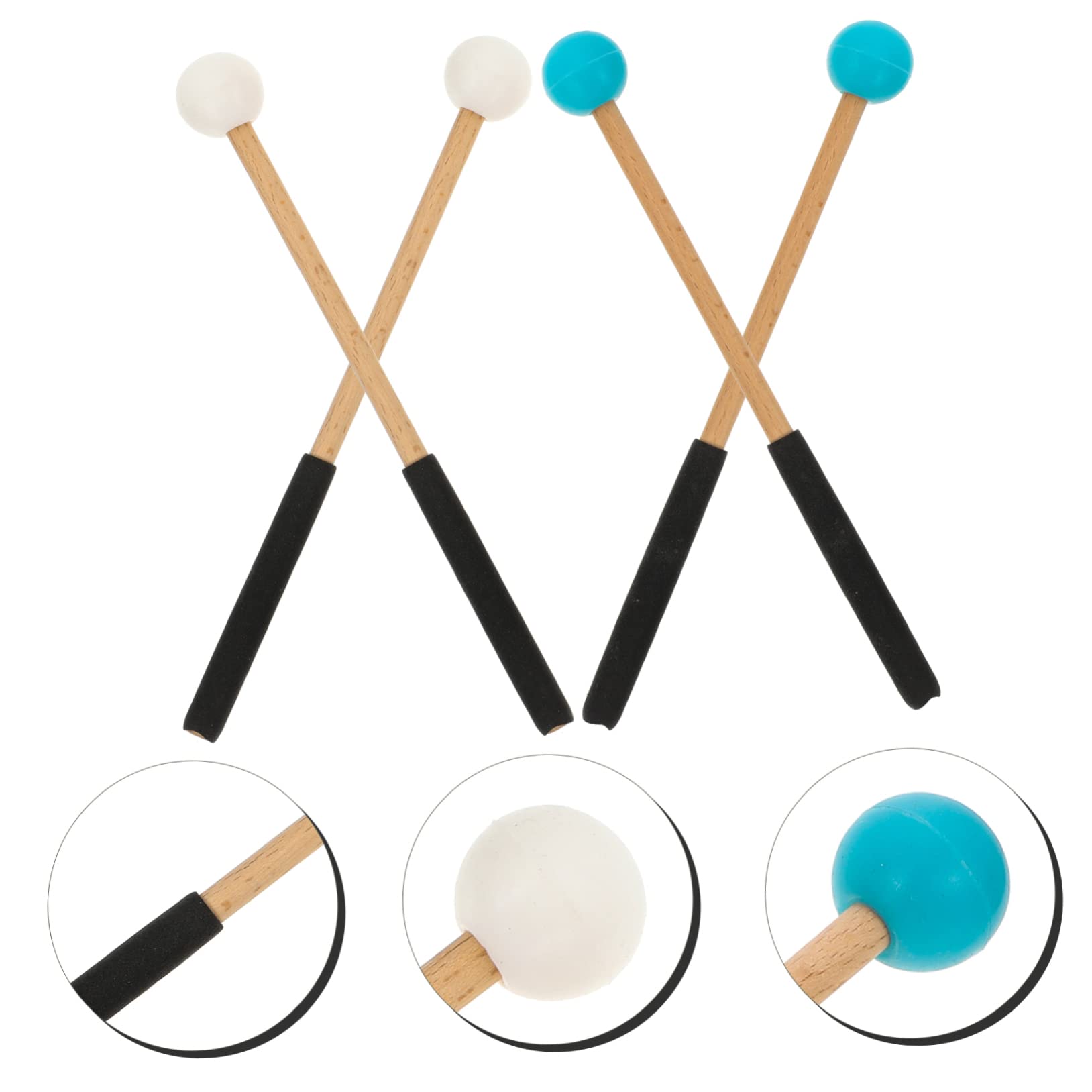 VICASKY 6pares Mallets De De Lengua De Baquetas De Percusión Mango Herramienta Musical Para Instrumentos De Percusión Accesorios Para Drumsticks y Suministros De Tongue Drum