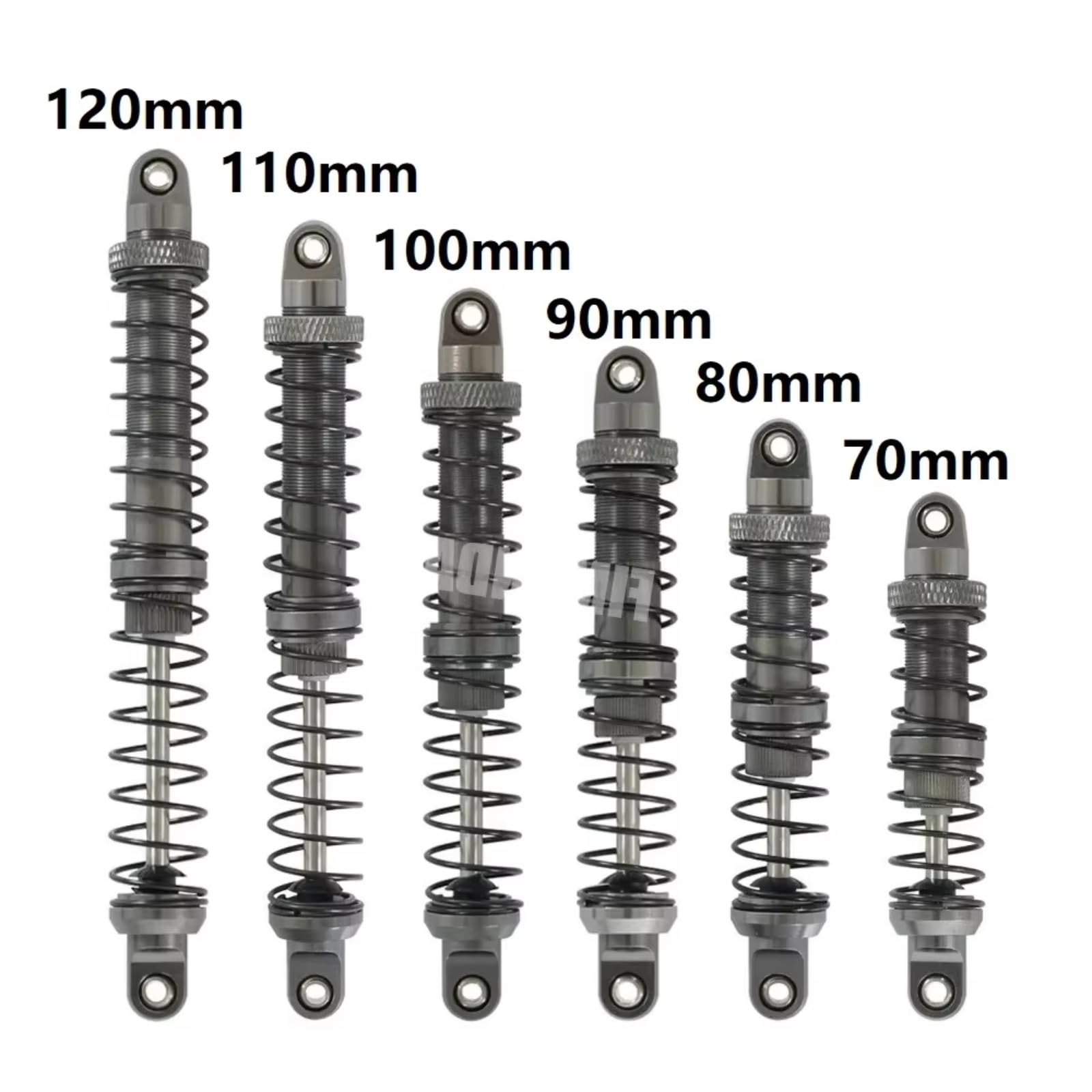 Per Axial Per Scx10 Per Wraith Rr10 Per Trx4 Per Trx6 Per Absima Per Sherpa 1/10 70-120mm 4 Pezzi Ammortizzatore Metallo Grigio Cingoli RC Rc Auto Amortisseur