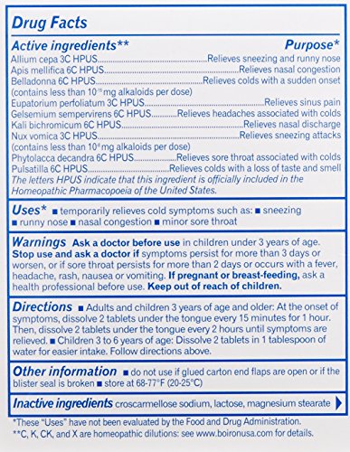 Boiron Coldcalm Cold Relief Medicine, 60 Tablets (Pack Of 3). Quick-Dissolvin For Sneezing, Runny Nose, Nasal Congestion And Minor Sore Throat. Non-Drowsy Cold Medicine, Natural Active Ingredients #TOP2
