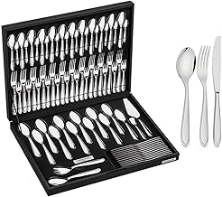 Faqueiro Aço Inox com Faca de Mesa e Estojo de Madeira com 76 Peças Tramontina Laguna Prata