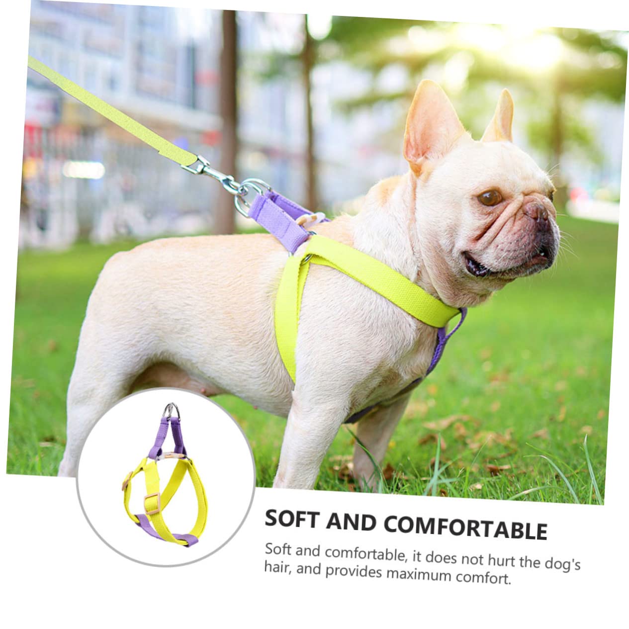 FRCOLOR 3pièces Réglable pour Chien Gilet De Traction Respirant pour Promenade Extérieur Ceinture Sécurisée pour Chiens Design Et sans Laisse