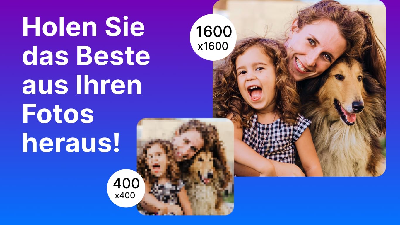 Nero AI Image Upscaler 365 | Fotos schärfen & unscharfe Bilder reparieren | KI Detail-Rekonstruktion & Rauschreduzierung | Bildqualität verbessern | 1 PC | Windows 11 / 10