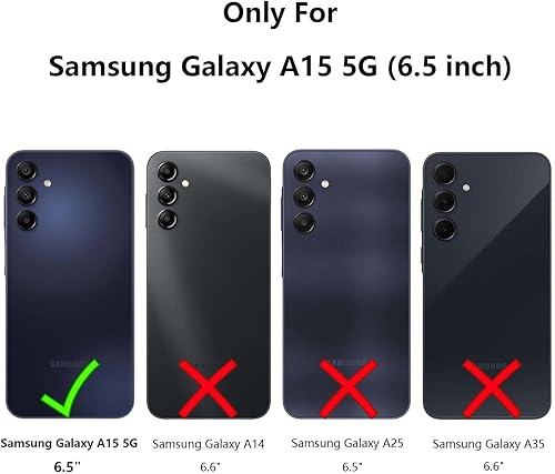 Miniatura 8 de CAIYUNL Funda para Samsung Galaxy A15 5G con protector de pantalla, para mujeres y niñas con purpurina líquida flotante linda funda de teléfono