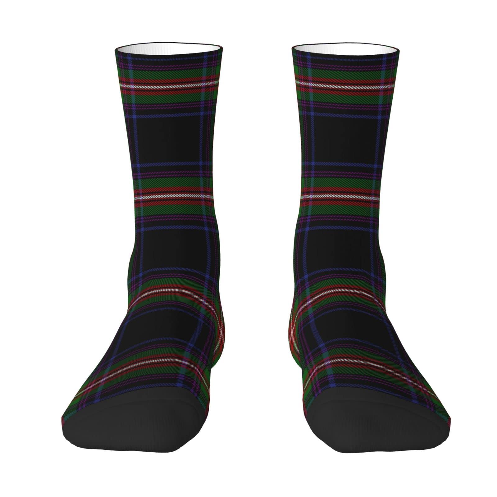 Oudrspo Unisex Scottish Clan Watt Tartan Plaid Men & Women Crew Socks,Tartan Plaid Novelty Fashion Casual Crew Tube Sock Athletic Sports Dress Socks