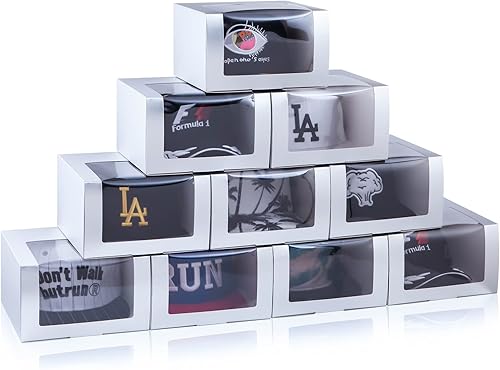 Cajas de regalo plateadas con caja de exhibición para sombrero, marco de almacenamiento de sombreros para gorras de béisbol, sombrero de papá, gorra