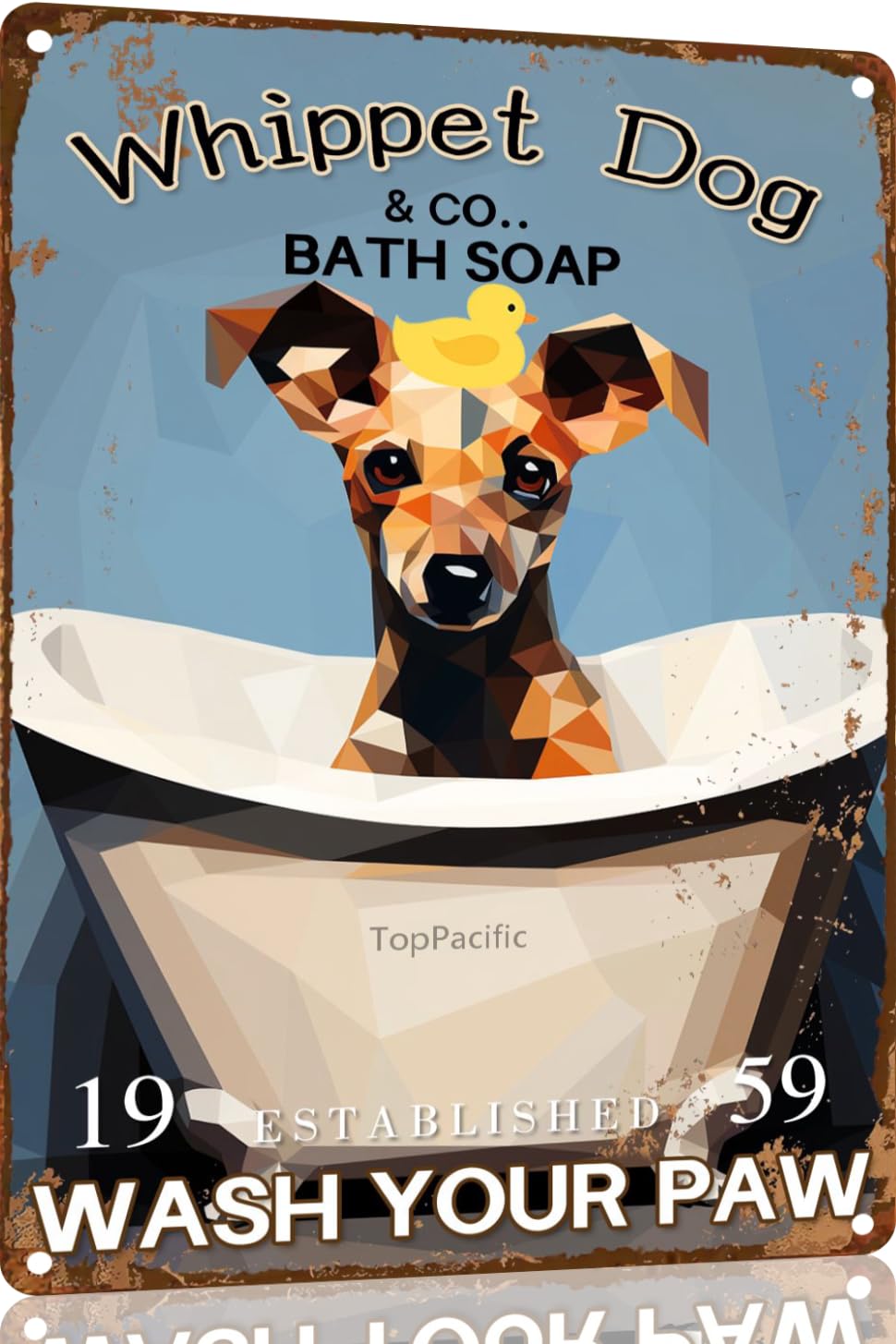 Yepyayqvk Tin Sign 306 Whippet Dog Funny Metal Sign Gifts Decor Vintage Bathroom And Bathtub Metal Tin Sign Decor Dog Lovers Home Bar Restroom Toilet Retro Wall Art Poster Sign Accessories 6X8 Inch