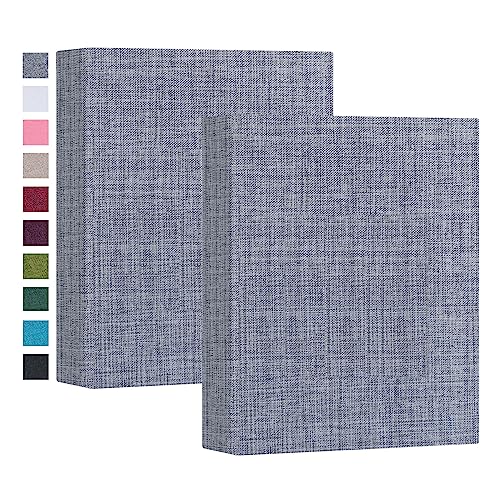 Mublalbum Small 2 Pack Linen Cover Mini Brag Book Photo Album Each Small Album Holds 52 Vertical 4x6 Photos for Artwork Postcards or Picture Storage (Gray)