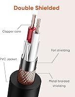 Vista 4 de CableCreation Cable XLR corto de 3 pies, cable de micrófono macho a hembra, balanceado de 3 pines compatible con micrófono Shure SM, Behringer