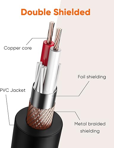 Miniatura 4 de Cable XLR de CableCreation, XLR macho a XLR hembra, balanceado, 3 PIN cable de micrófono, en negro