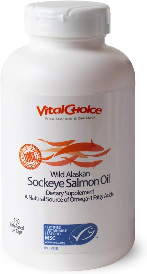 Vital Choice Wild Alaskan Sockeye Salmon Oil, 1,000mg Soft