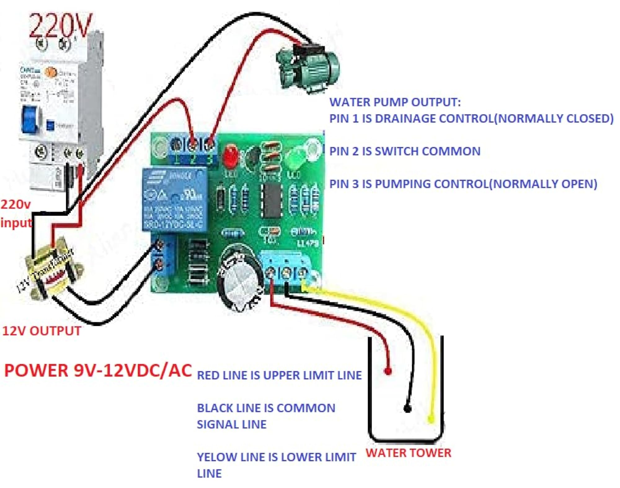 DC 12V Low Pressure Water Level Controller Sensor Module