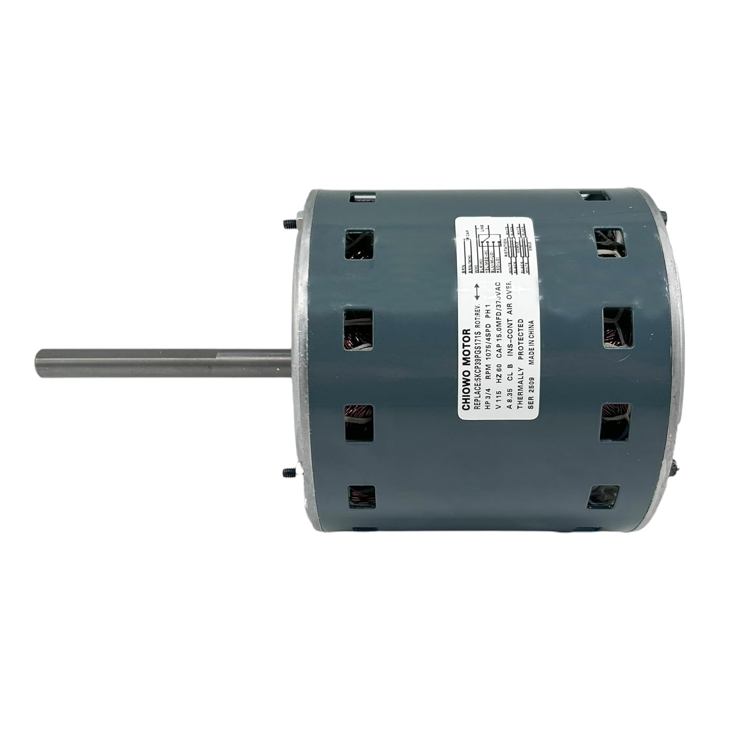 5KCP39PGS171S Blower Fan Motor 3/4HP 115V 8.35A 1075RPM 4-Speeds Compatible with Carrier Bryant Payne Furnace Replaces HC45AE118A GE Genteq 5KCP39NGZ205S Packard 45118