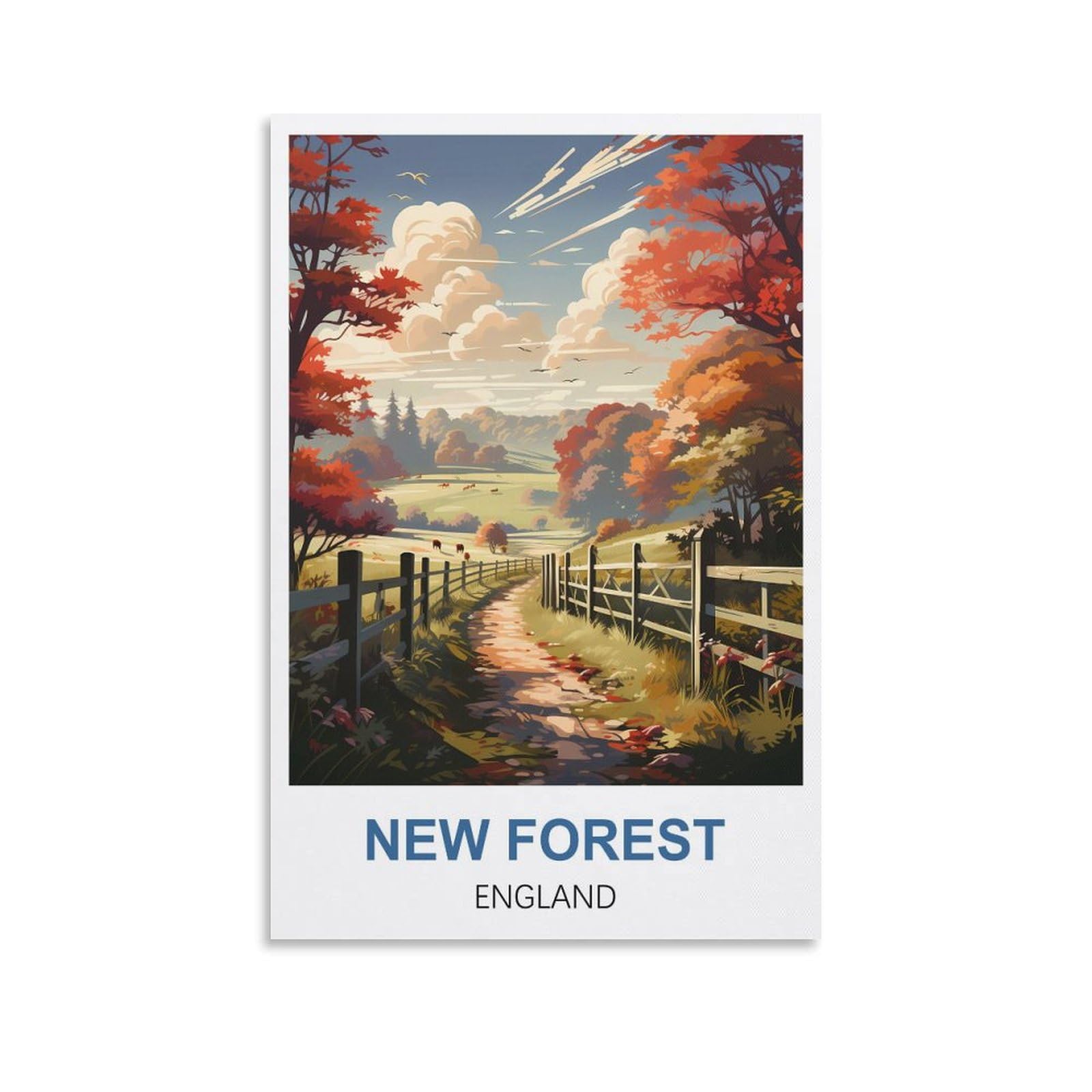 EZMLFA DIY 5D Diamond Painting Kits for Adults,New Forest England DIY Diamond Art Kits Gem Painting Crafts for Home Wall Decor 50x60cm
