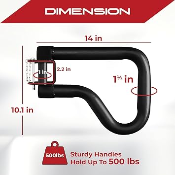 Yes4All 500 LBS Capacity - Dip Bars for 2x2 with 1 Hole Power Cage, Squat Rack Attachments - Multi-Grip Handles Dip Attachment for Dips, Pull Up, Push-up