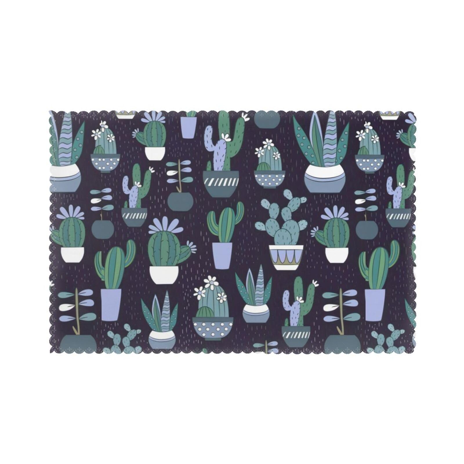 YYHWHJDE Cactus Prints Placemats Set of 6 12x18in - Elevate Every Meal with Durable & Customizable Table Layers
