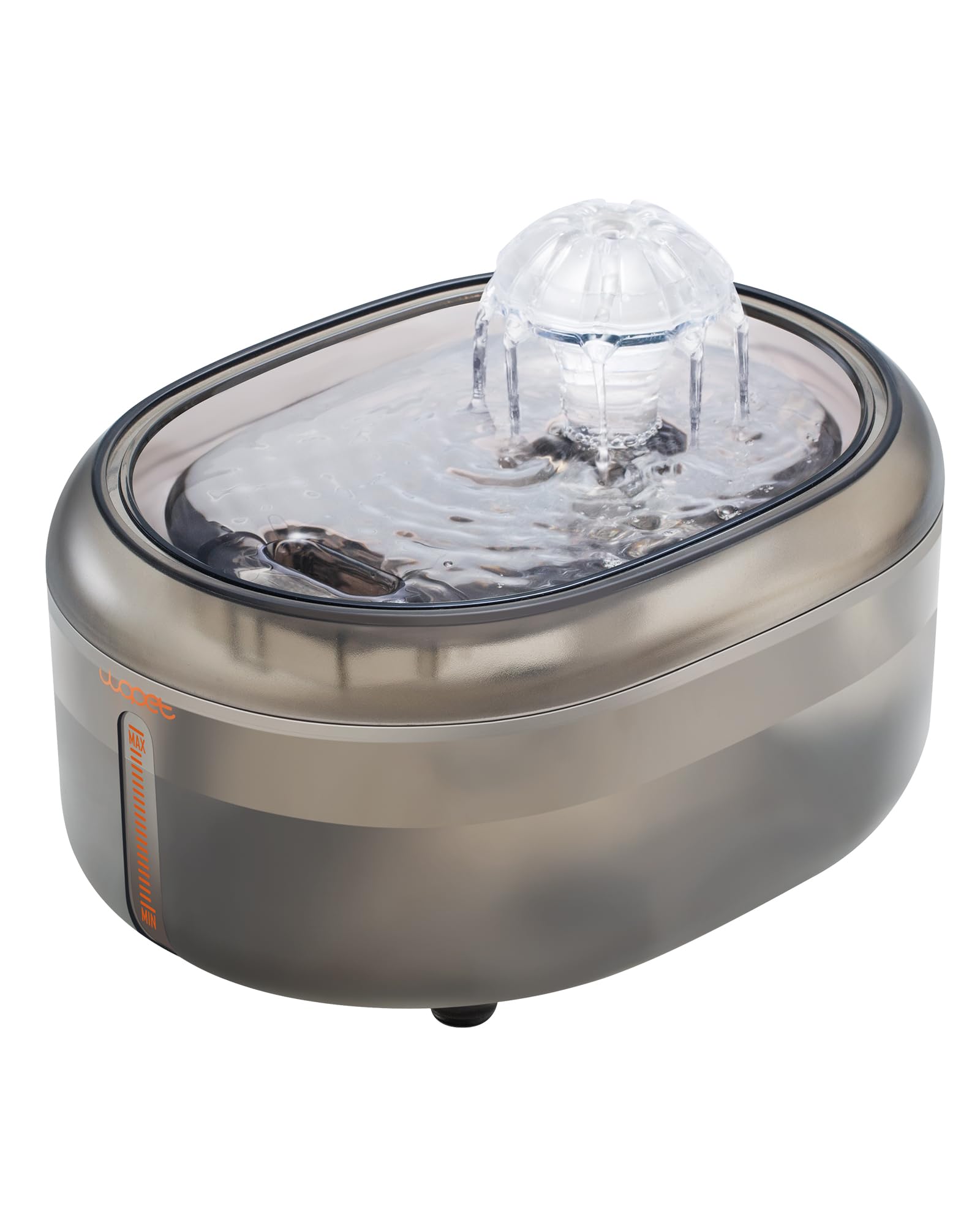 Wopet W300 Fontanella per Gatti con Filtraggio Vero, 2L Dispenser Acqua Gatti Automatico Ultra Silenzioso con Ciotola senza BPA e Filtri a 6 Stadi di Filtraggio(Grigio)
