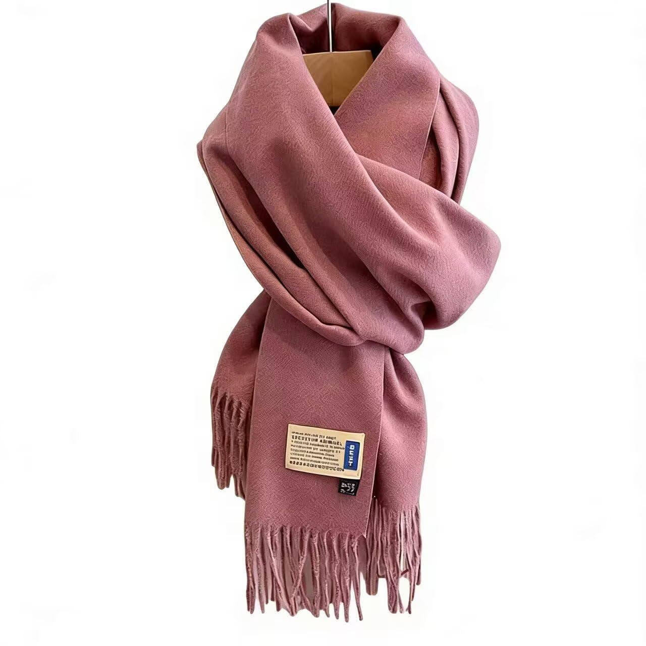 JosuE Winter Cashmere Scarf Women Thick Warm Shawls Wraps Solid Color Tassel Lady Blanket