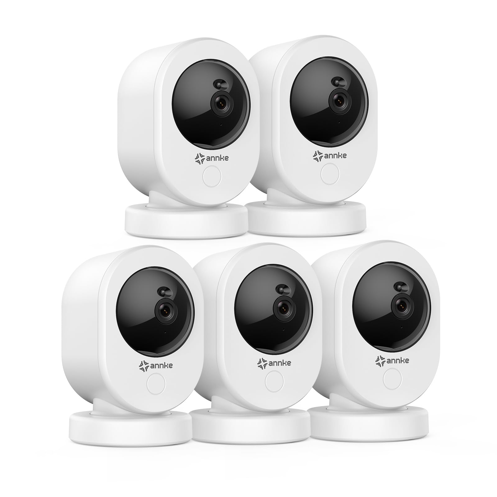 ANNKE Kamera do monitoringu 4K WLAN do wnętrz, 8 MP 2,4/5 GHz WLAN noktowizor, kamera dla psów, wykrywanie ruchu, 2-drożne audio, chmura i pamięć na karty SD, dla niemowląt, zwierząt domowych, 5 par