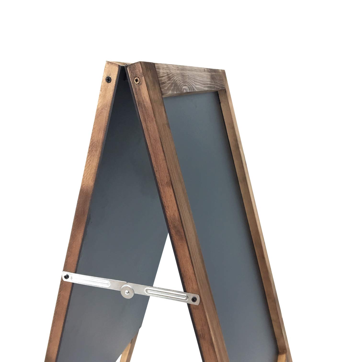 Pizarra Caballete Marco Madera 90x50 cm Doble Cara Negra Tizas Rotuladores Efecto Tiza NOGAL