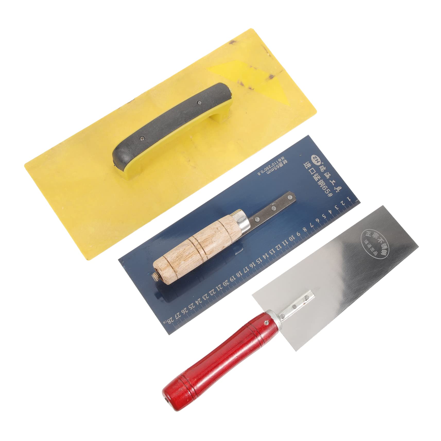 F FABOBJECTS® 3pcs Stainless Steel Trowel Plastering Trowel Masonry Finishing Trowel Cement Tools Tile Trowel Construction Hand Tools Masonry Hand Trowels Tile Scraper Kraft Paper Concrete