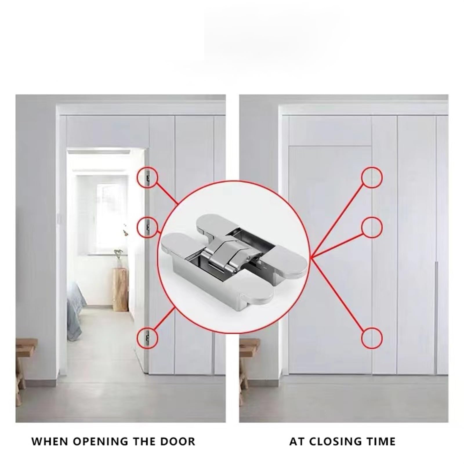 Cerniere Per Ante Cucina Cerniera for porta invisibile for segreta for nascosta regolabile 3D for con apertura esterna per Ante Cucina(Black)