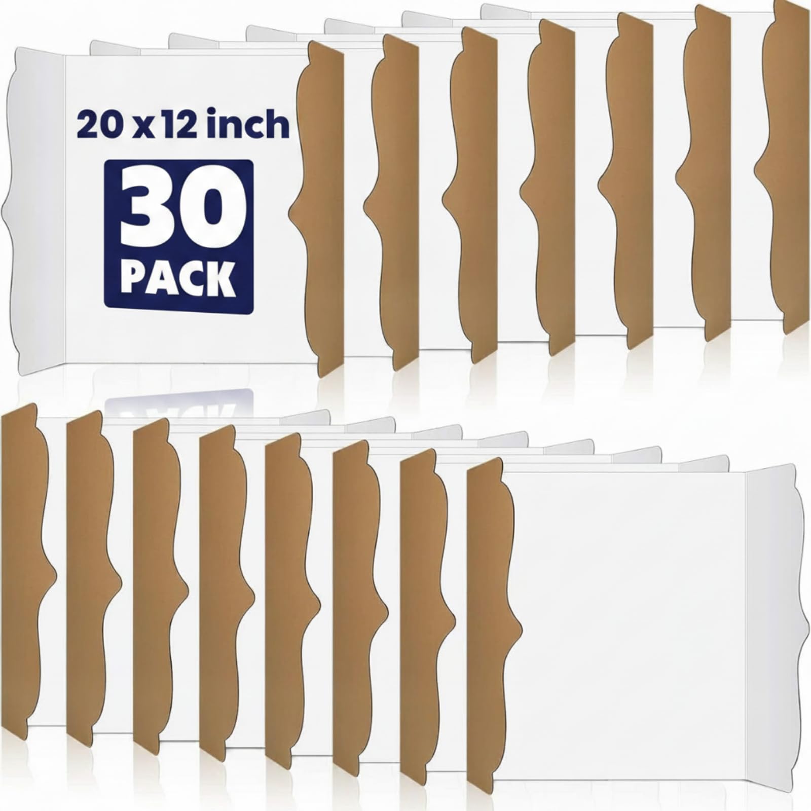 Censen 30 Pcs Trifold Poster Board 12 x 20 Inch Trifold Display Board Science Fair Display Boards Small White Corrugated Posterboard Project Boards Presentation for Science Fair School Business Office